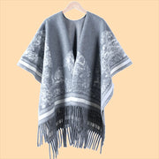 Sciarpa semplice in stile pittura a inchiostro per donna, mantello di alta moda, sciarpa invernale in cashmere