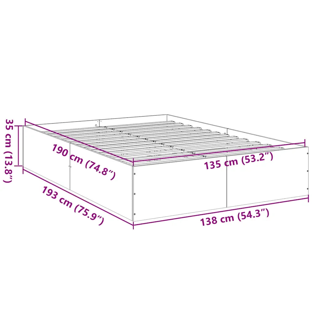 Giroletto Grigio Sonoma 135x190 cm in Legno Multistrato 3281040
