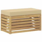 Panchina da esterno | Panchina da Giardino | Panca da Giardino con cuscino Bianco 80 x 43 x 45 cm
