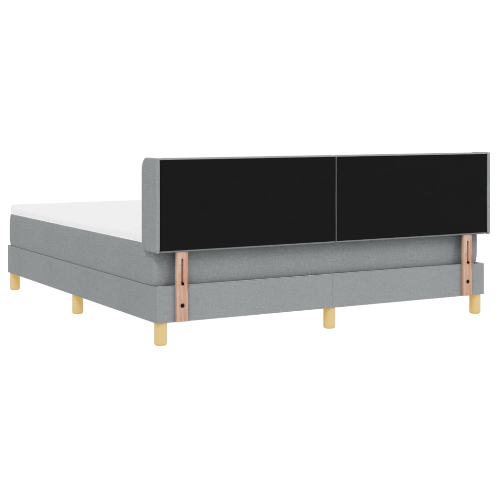 Letto con Rete a Molle con Materasso Grigio Chiaro 180x200 cm Tessuto