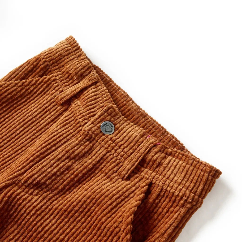Pantaloni per Bambini in Velluto a Coste Cognac 104 CFW3363589