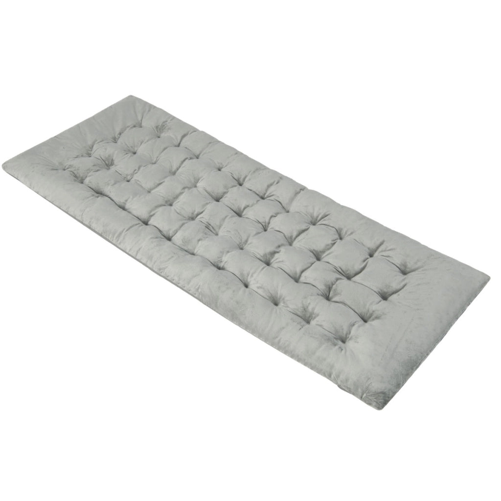 Cuscino per sdraio con 4 cinghie di fissaggio tasca per fissare al letto, Cuscino spesso 190x70x7cm Grigio-Cuscini
