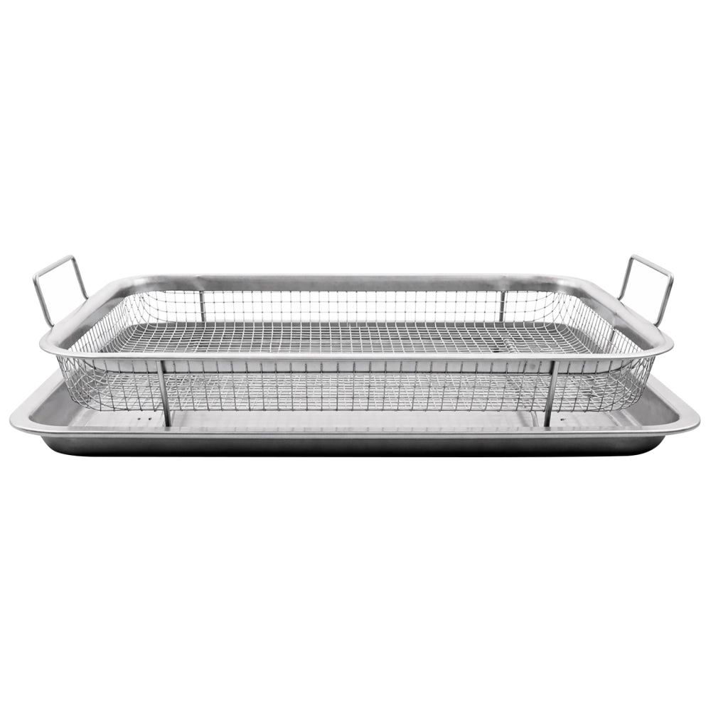Cestello Friggitrice in Acciaio Inossidabile con Vassoio Scolatoio Argento Cheffinger