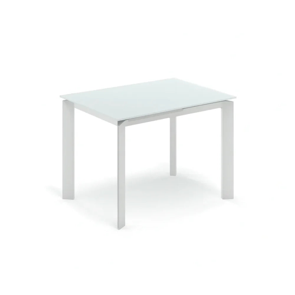 Tavolo da pranzo allungabile in vetro temperato bianco Function 120-170x80 cm fino a 8 posti | Duzzle