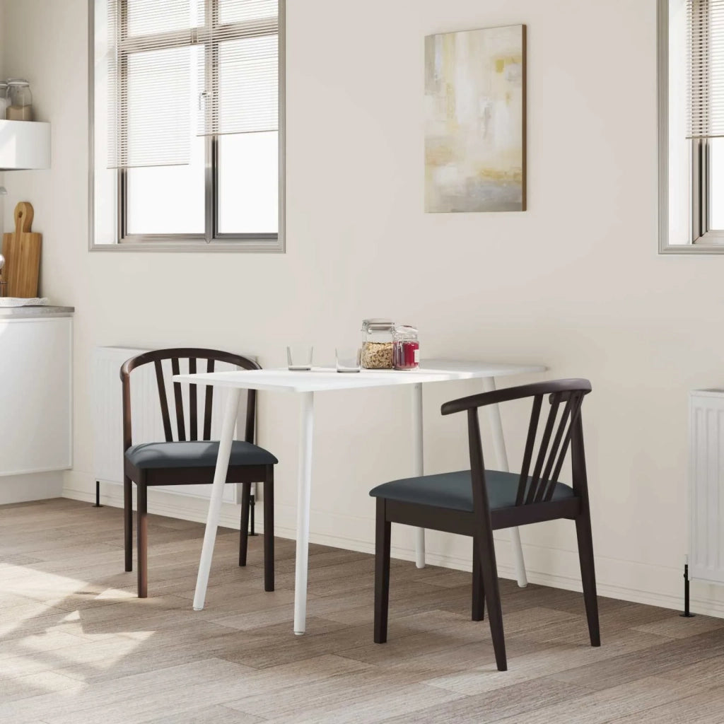 Sedia da pranzo 2 pz | Sedie da cucina Marrone chiaro e nero