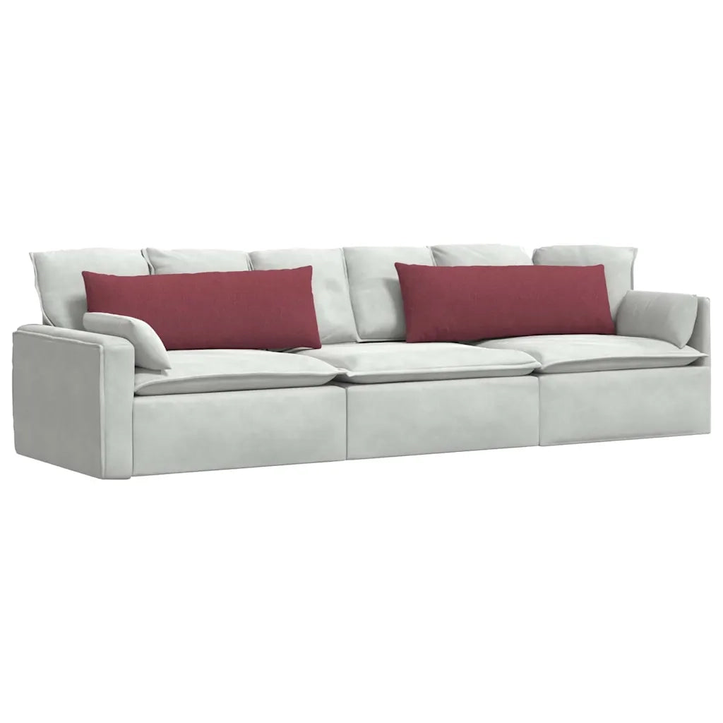 Cuscini da Divano 2 pz-Set di 2 Cuscini per Sofa Rosso Vino 120 x 40 cm Tessuto