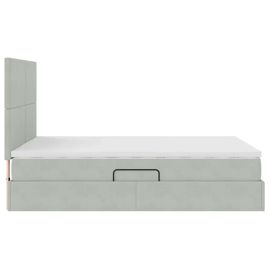 Letto con contenitore e materasso Grigio chiaro 140 x 190 cm 3371967