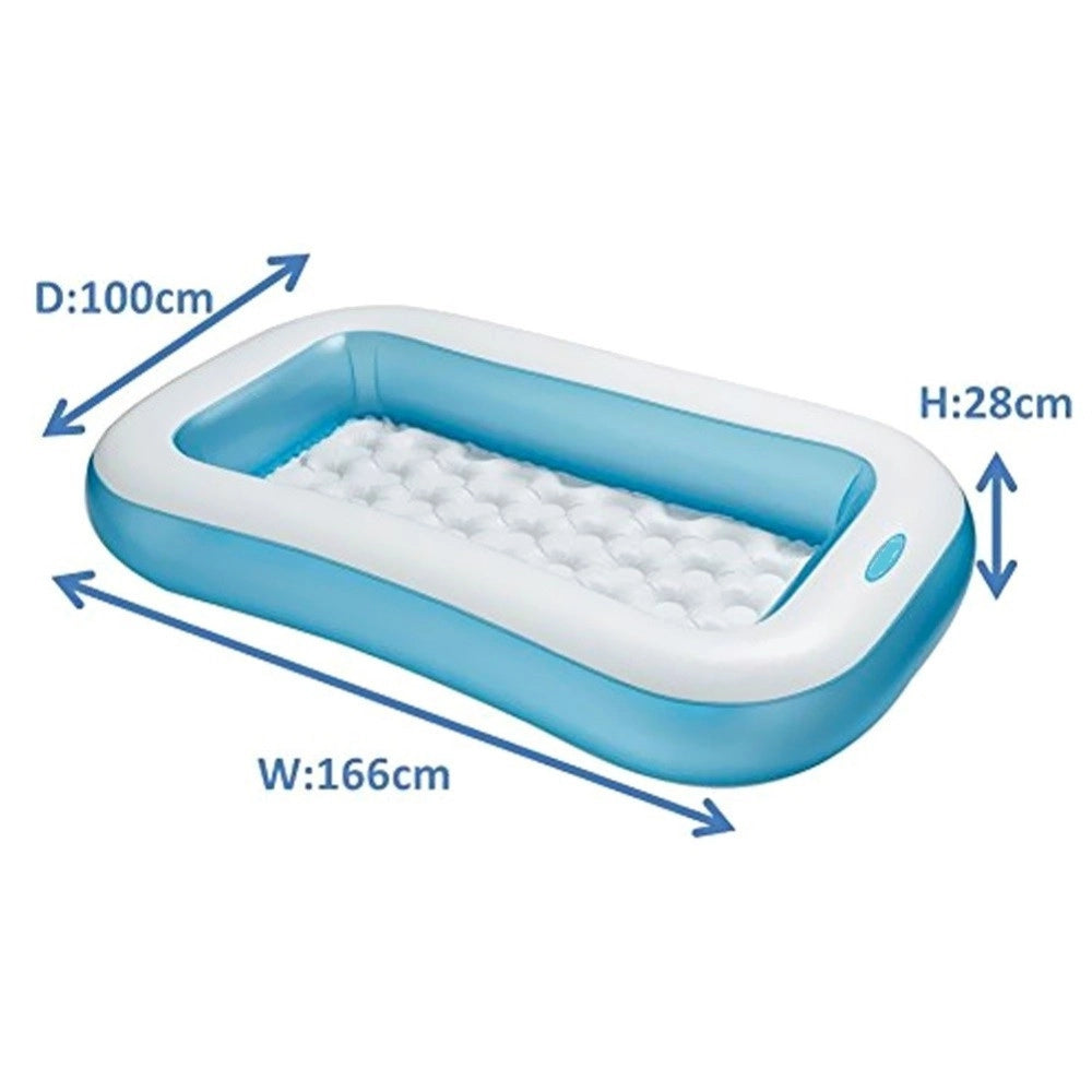 Trade Shop - Piscina Gonfiabile Per Bambini Baby Rettangolare 166 X 100 X 28 Cm Giardino -