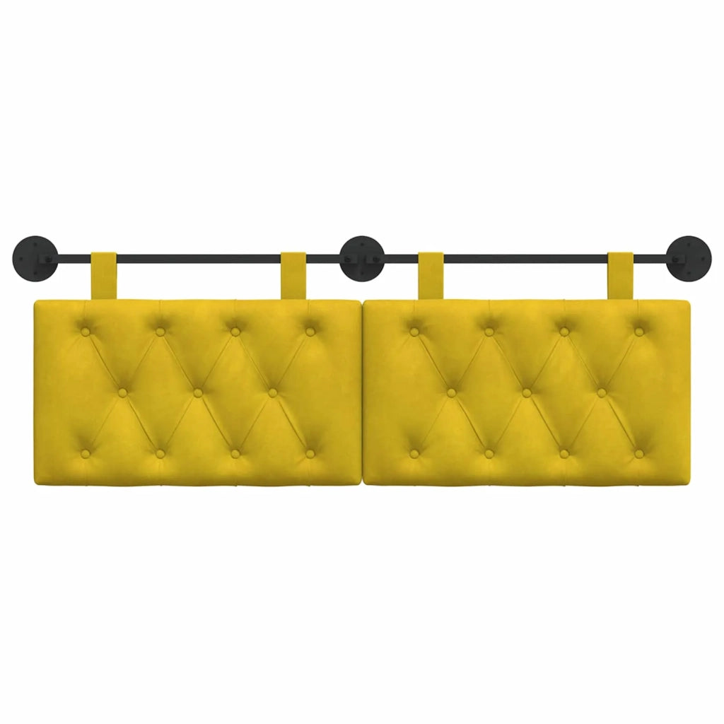 Testiera | Testata sospesa Con luce LED Giallo Velluto