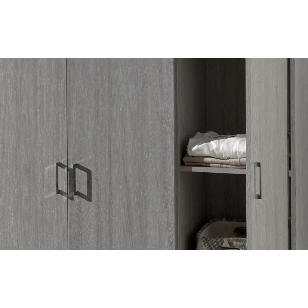 Armadio REY – 3 porte – 120×180 cm – Legno grigio chiaro – Stile scandinavo
