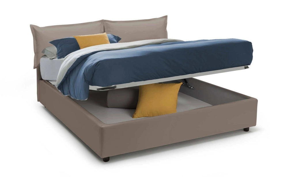 Letto Matrimoniale Amalta, Letto Matrimoniale Materasso Incluso Made in Italy, Grigio