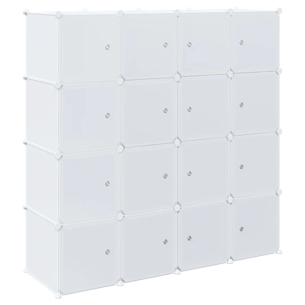 Organizzatore Portaoggetti con 16 Cubi e Aste per Appendere PP