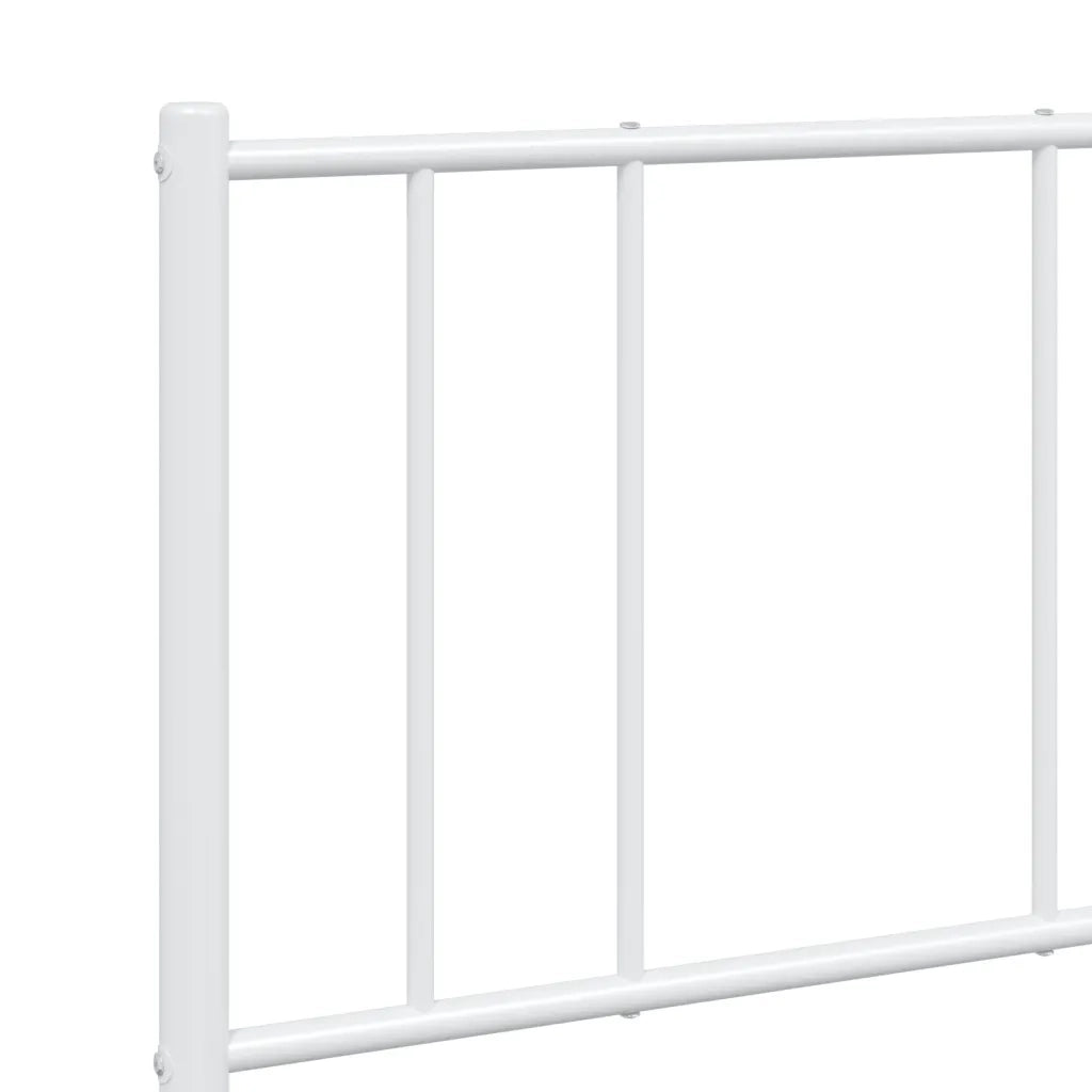 Giroletto con Testiera-Struttura Letto con testiera Metallo Bianco 140x190 cm 125318