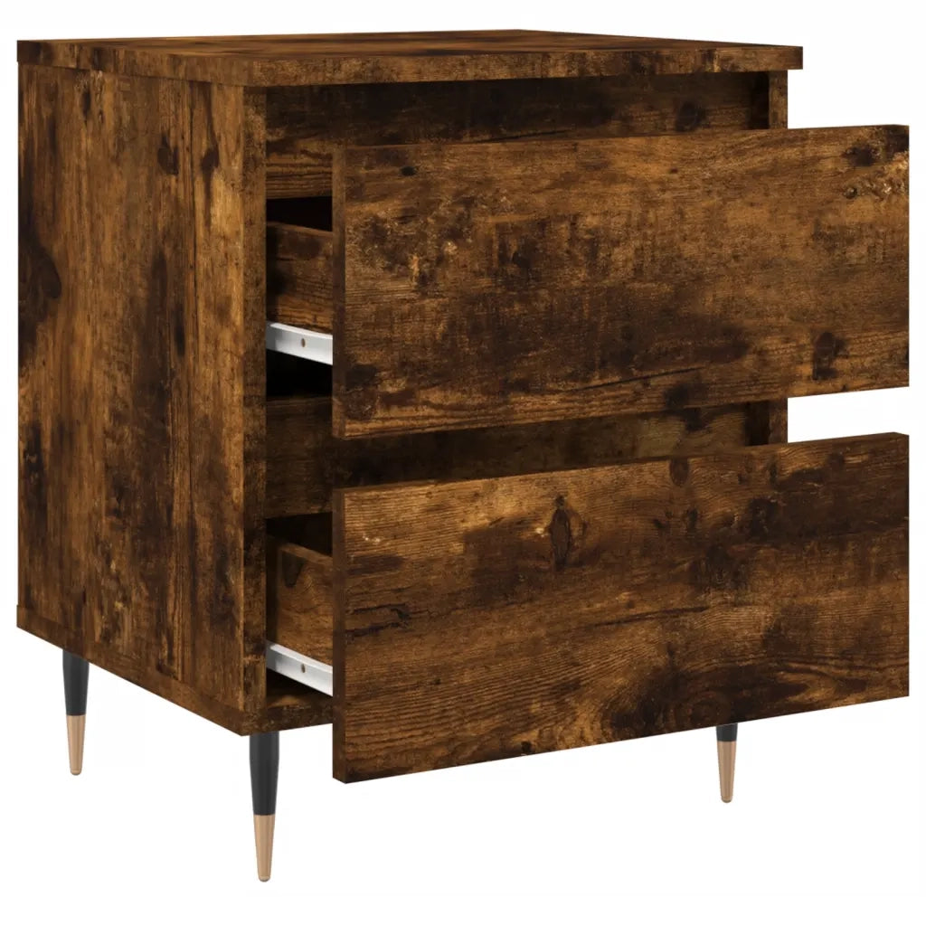 Comodini 2pz-Set di 2 Tavolino da notte Rovere Fumo 40x35x50 cm in Legno Multistrato 946880
