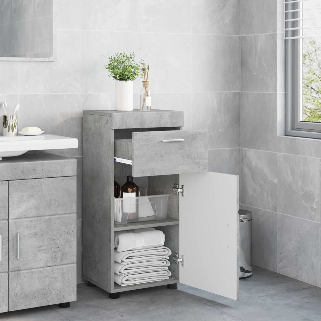 Set di Armadi da Bagno | Armadio da bagno TULUM Grigio cemento 37 x 31,5 x 82 cm