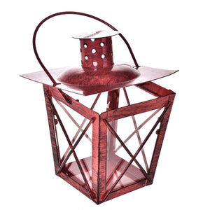 Set 4 Lanterne Quadrata in Metallo H 15 cm