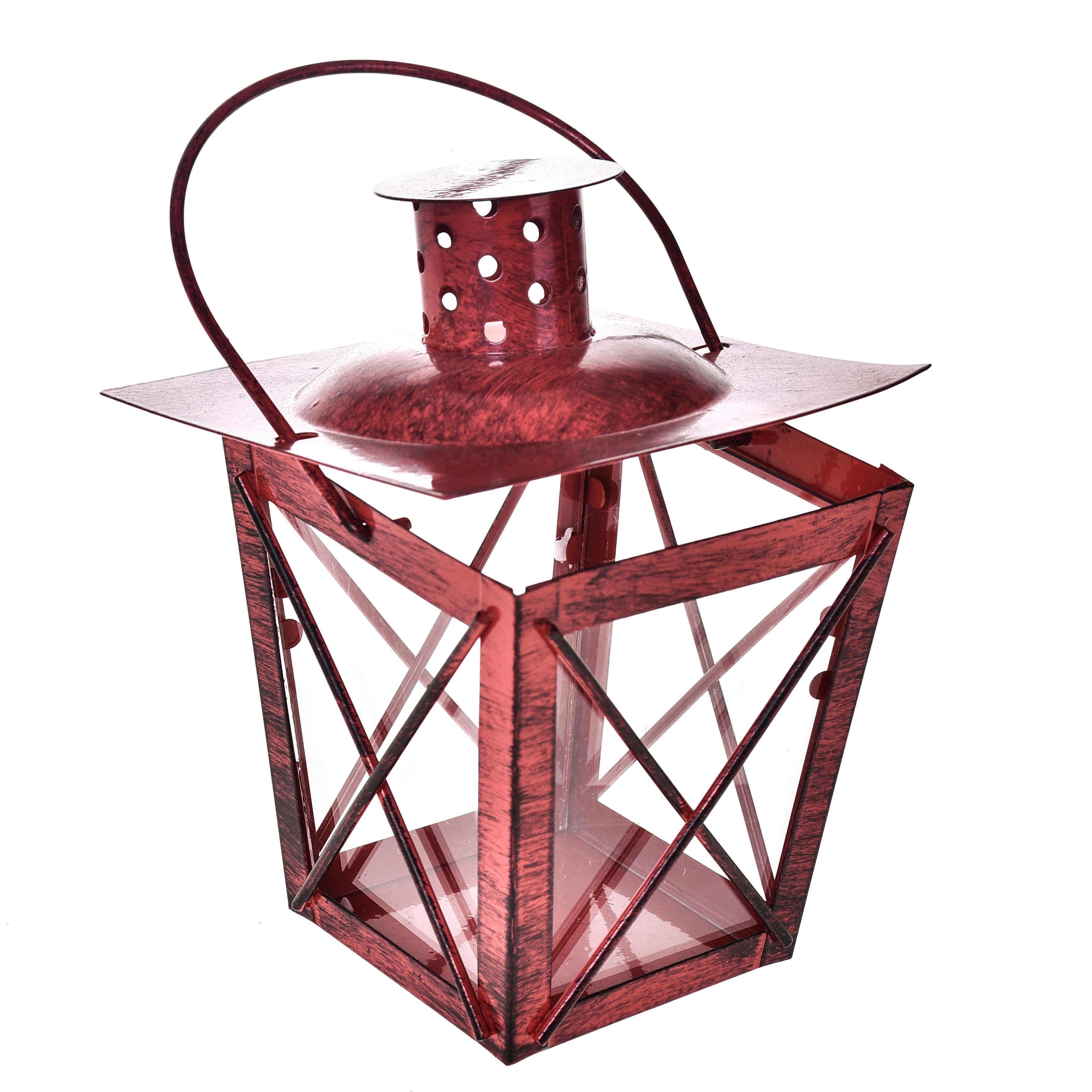 Set 4 Lanterne Quadrata in Metallo H 15 cm