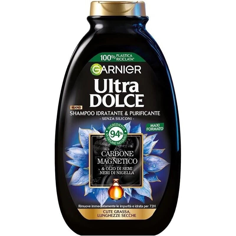 SET 3 GARNIER SHAMPOO ULTRA DOLCE DA 300 ML CARBONE MAGNETICO PURIFICANTE