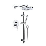 Set doccia suvi completo caratterizzato da forme tonde e minimali ideali per rendere l'ambiente bagno raffinato ed elegante