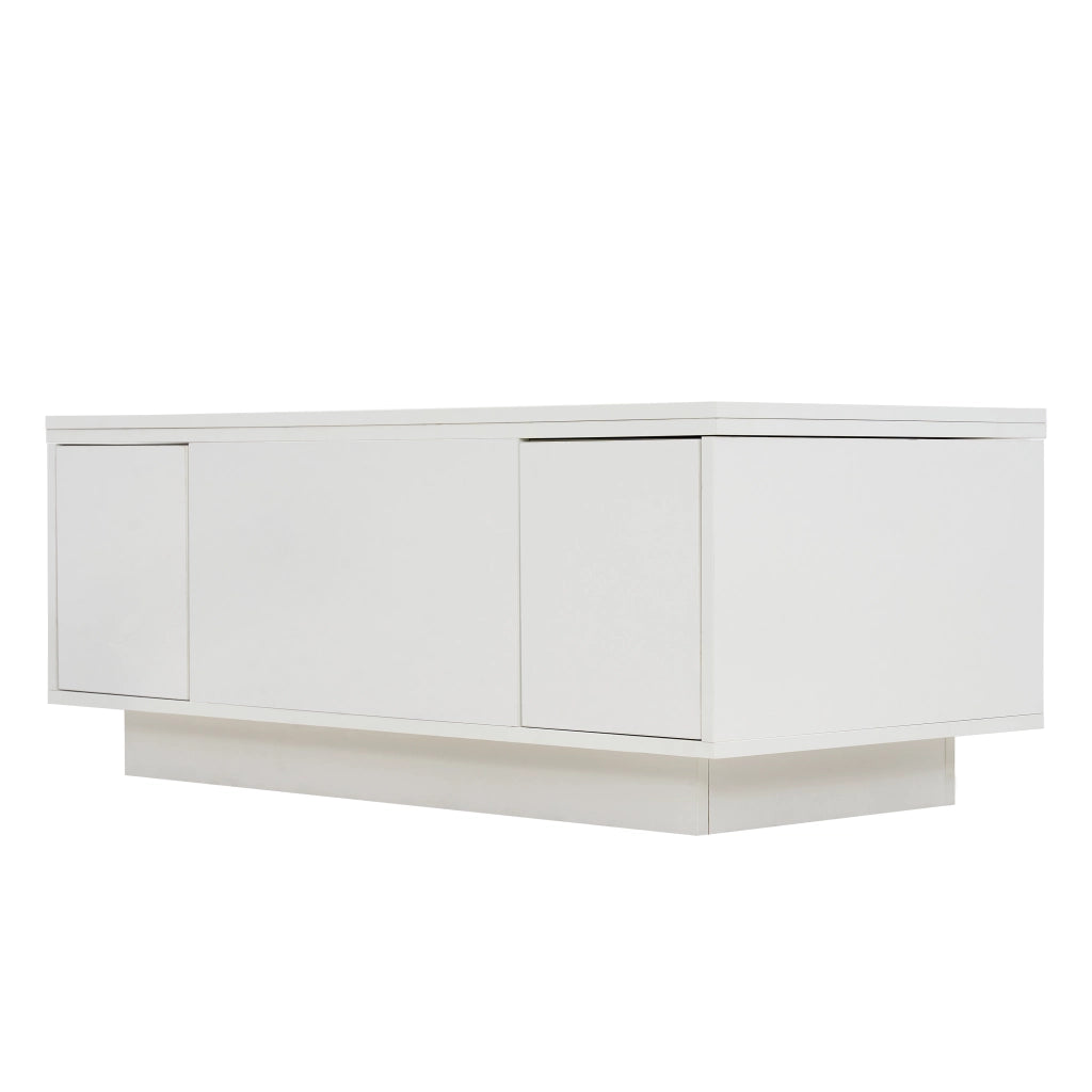 Tavolino alzabile con 2 ante e vano contenitore - per soggiorno - 100×50×43 cm - bianco