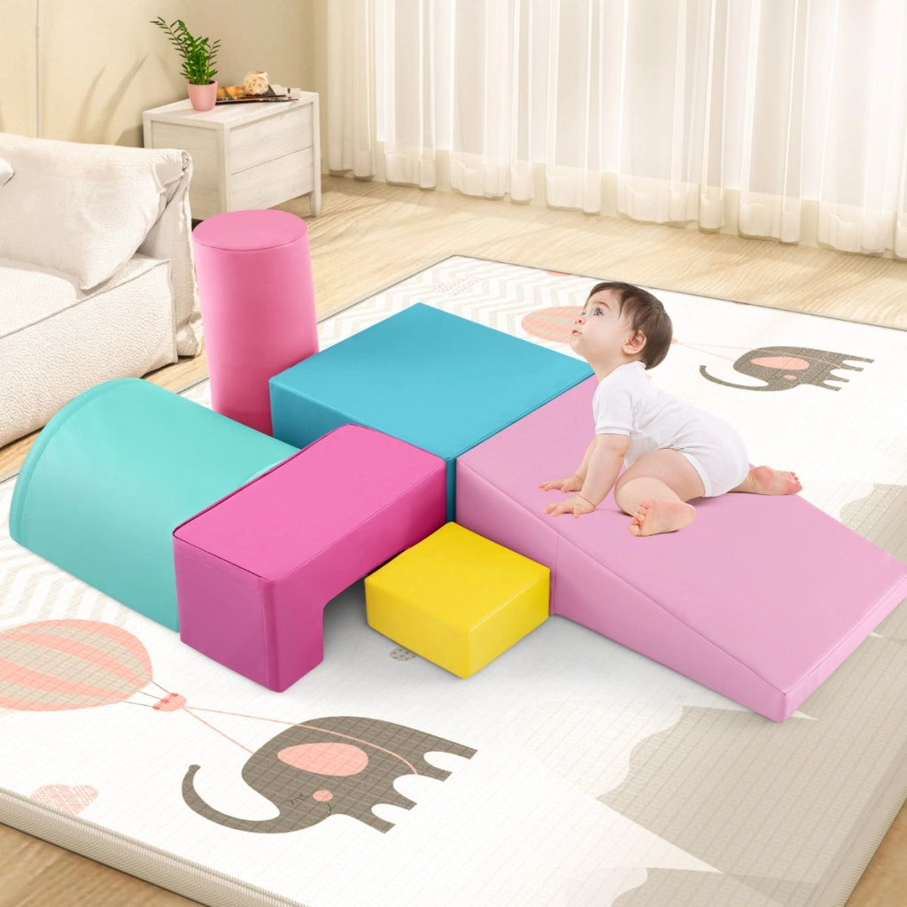 Blocchi rampicanti in schiuma per bambini 1-3 anni, Blocchi rampicanti set rampicante indoor con rettangoli Rosa-Giocattoli educativi