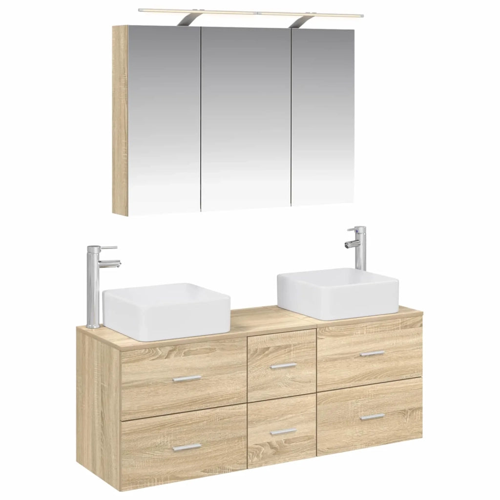 Set di mobili per il bagno 4 pcs Rovere Sonoma 3406777