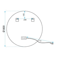 Specchio Led 80cm Mmj Black