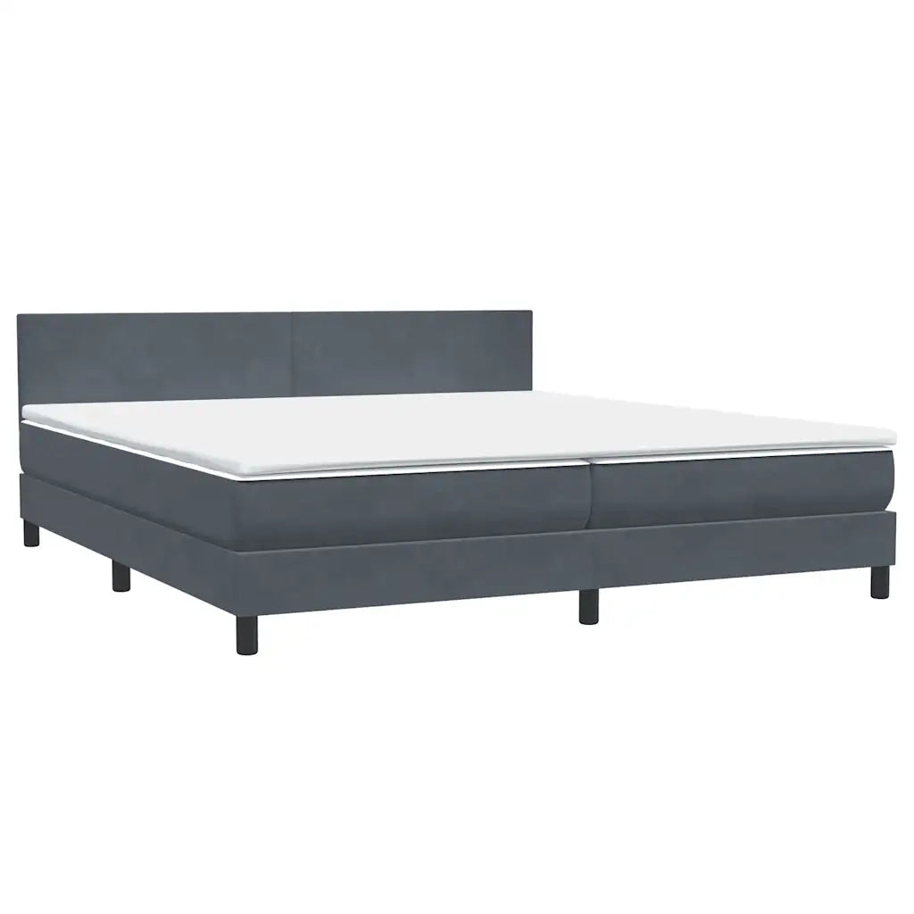 Letto a Molle con Materasso e LED Grigio Scuro 180x220 cm Velluto 3316750