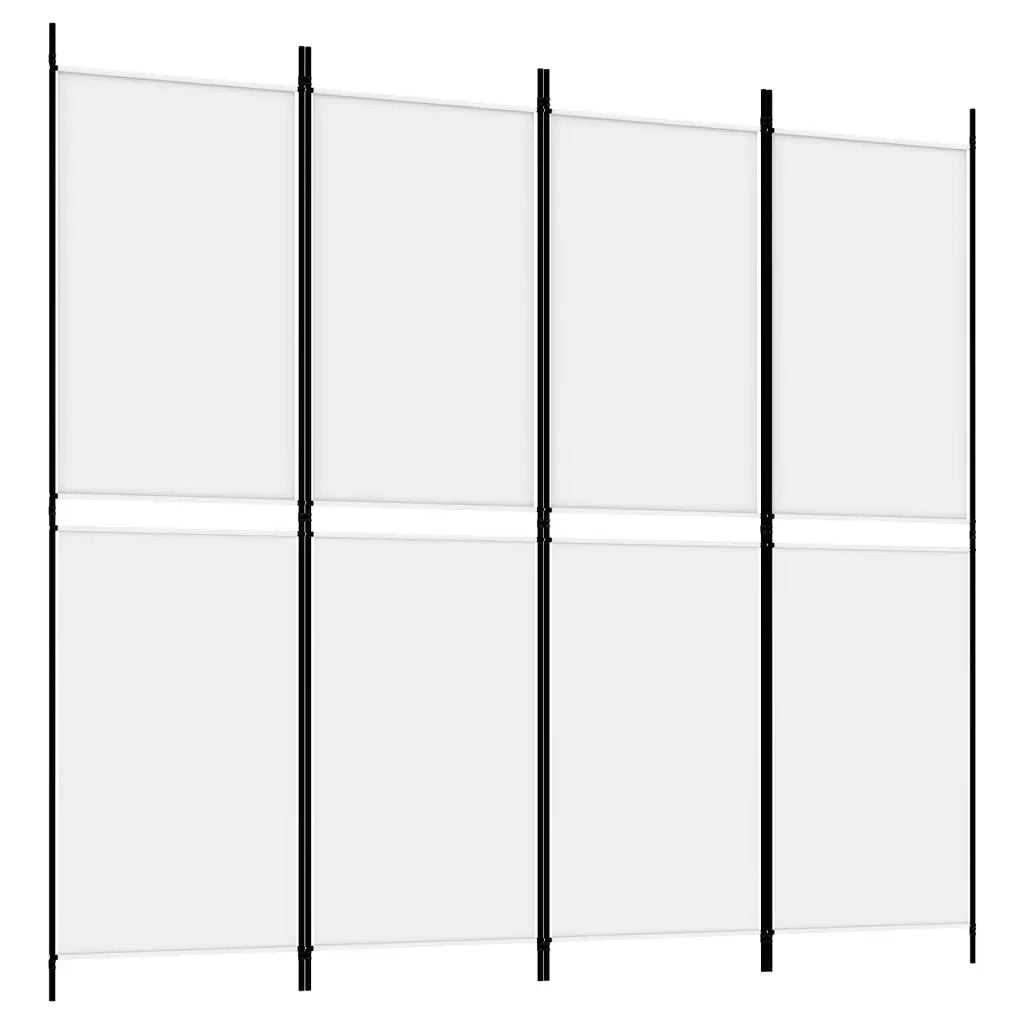 Divisorio a 4 Pannelli Bianco 200x180 cm Tessuto 350214