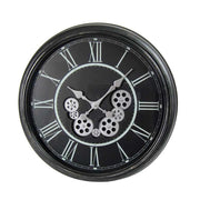 OROLOGIO TONDO DA PARETE CON DESIGN CLASSICO IN COLORE NERO 58.5X58.5X5.5 CM