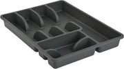 Organizzatore di accessori da cucina 6 cassettoni in plastica BPA libero 38 x 29 cm antracite