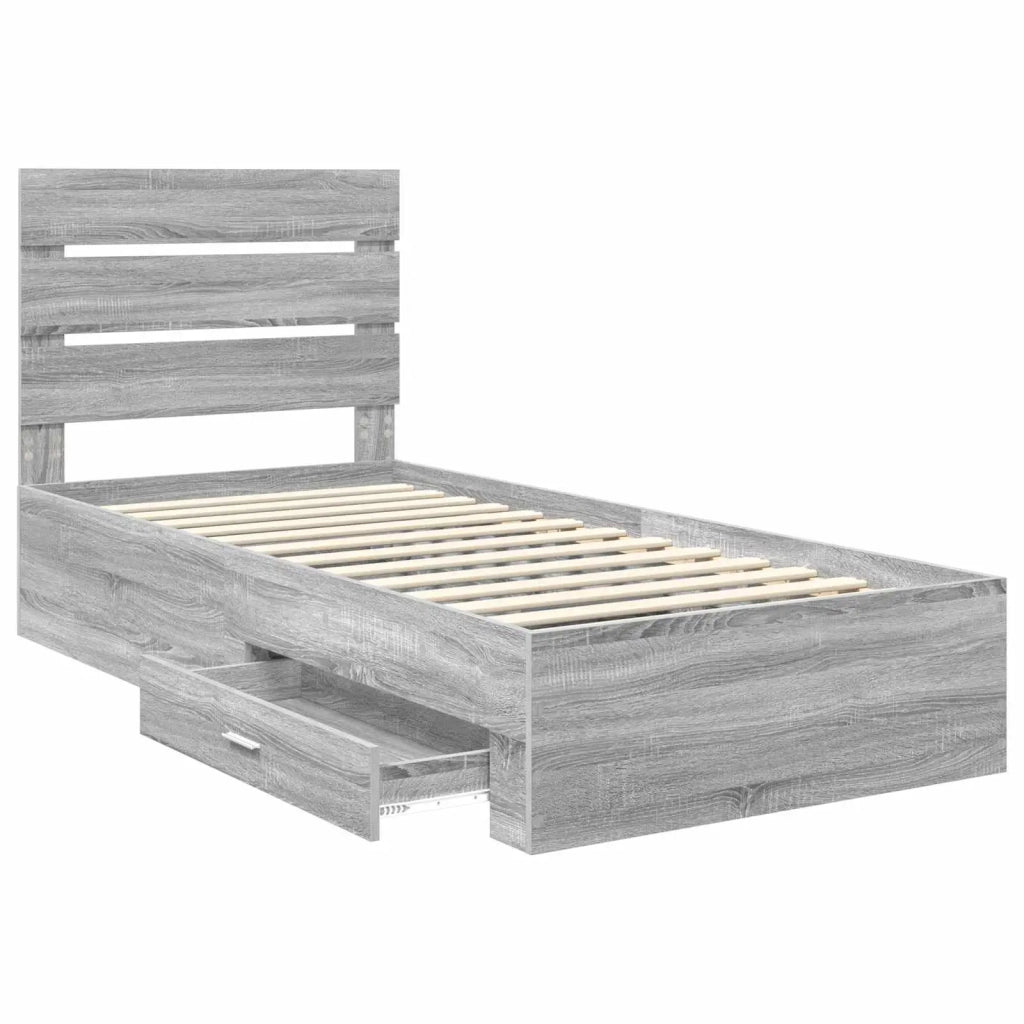 Struttura del letto Grigio Sonoma 90 x 200 cm Legno multistrato 3412017