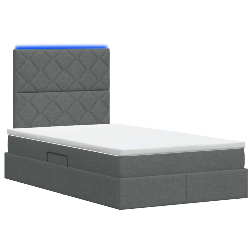 Letto con contenitore LED e materasso Grigio Scuro 120 x 200 cm 3460000