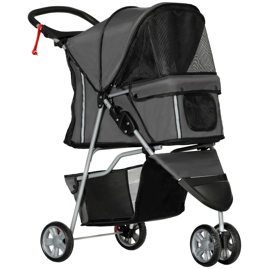 Carrello per animali domestici pieghevole ¨C zephmum ¨C 75x45x97 cm grigio scuro