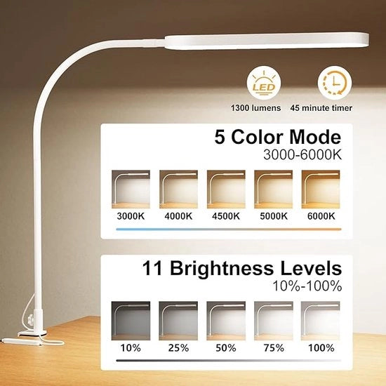 Lampada da scrivania a LED, lampada da scrivania - Lampada LED protettiva per gli occhi - Risparmia spazio 5 x 60 x 85 cm