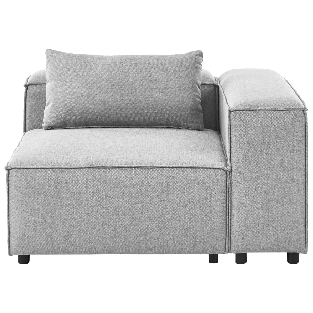 Divano angolare a 1 posto Modulo in ecopelle grigio Brande stile moderno