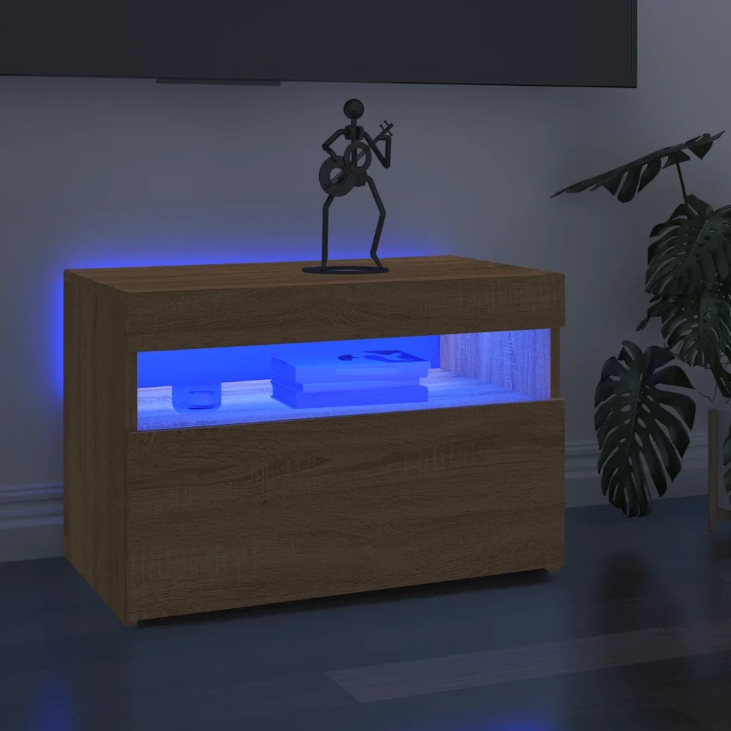 Mobile Porta TV con Luci LED-Mobile per TV-Credenza TV Rovere Sonoma 60x35x40 cm 344784