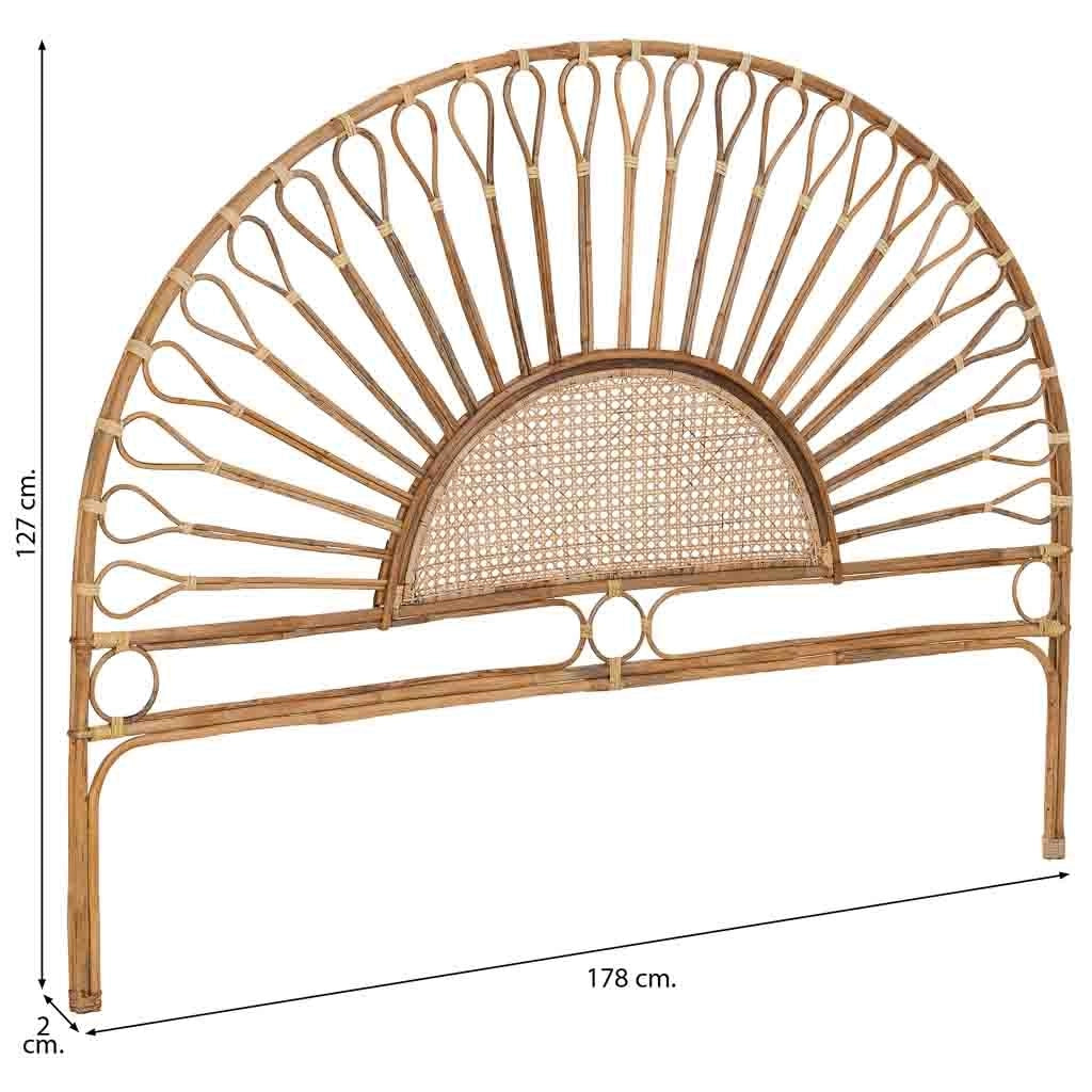 Testiera letto in canna 178x02x127h cm