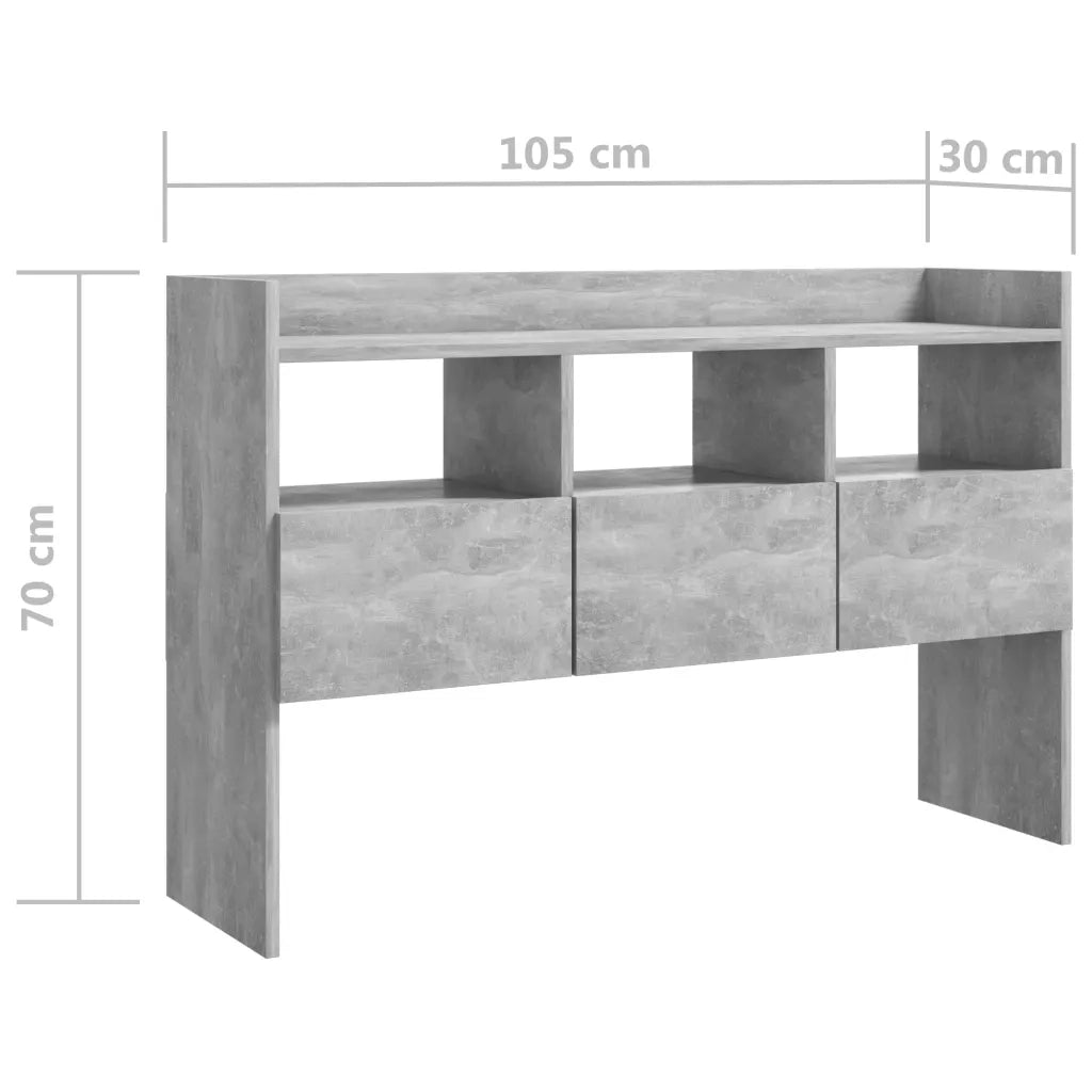 Credenza Grigio Cemento 105x30x70 cm in Legno Multistrato 808381