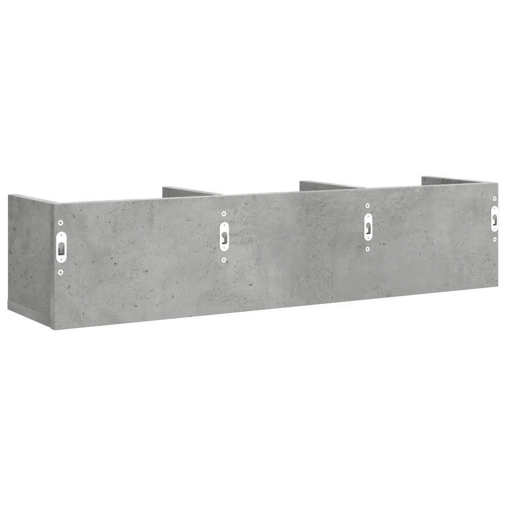 Armadietto a Muro | Mobili Parete 2 pz Grigio Cemento 75x18x16,5 cm in Multistrato