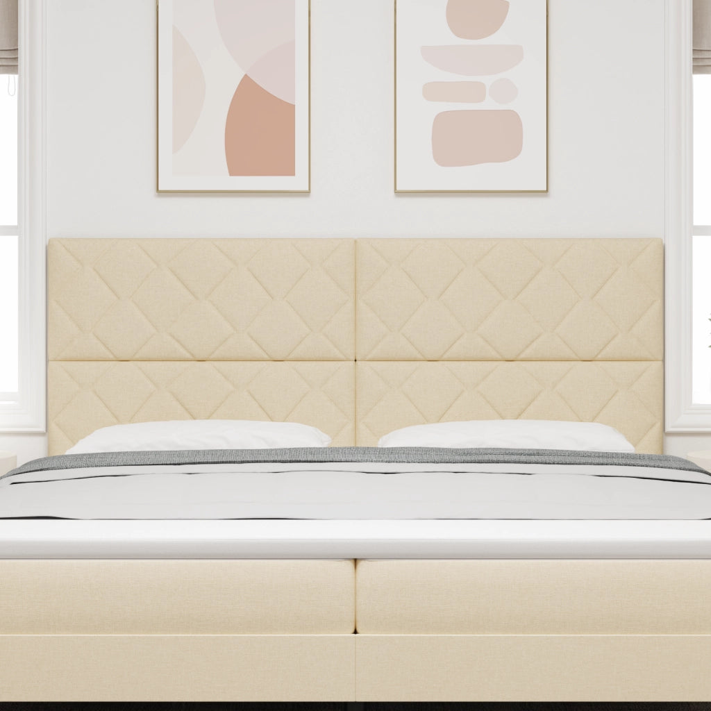 Testiera design a diamante panna 200 cm tessuto