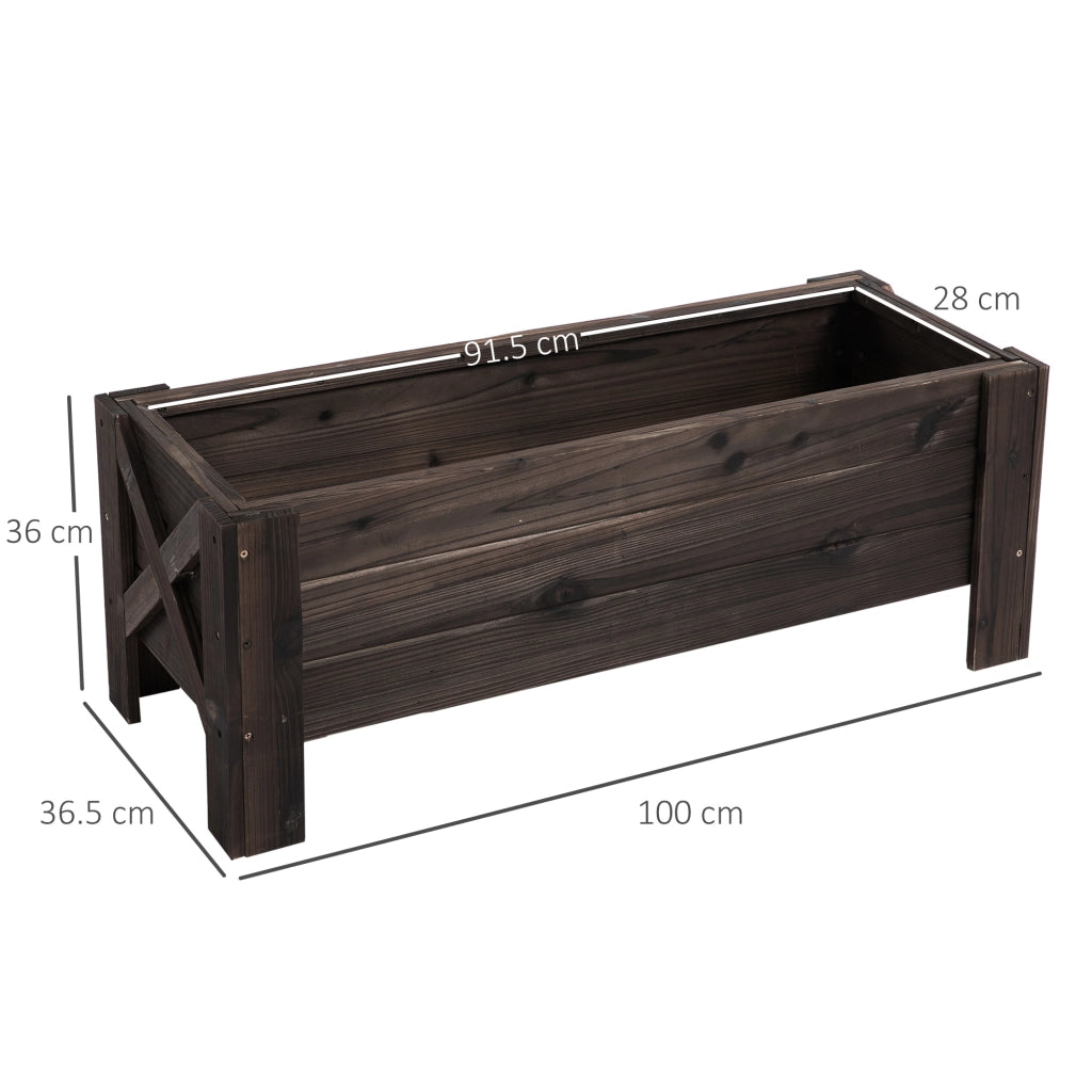 EasyComfort Letto per Orto Rialzato e Fioriera da Esterno Rettangolare, 100x36.5x36cm