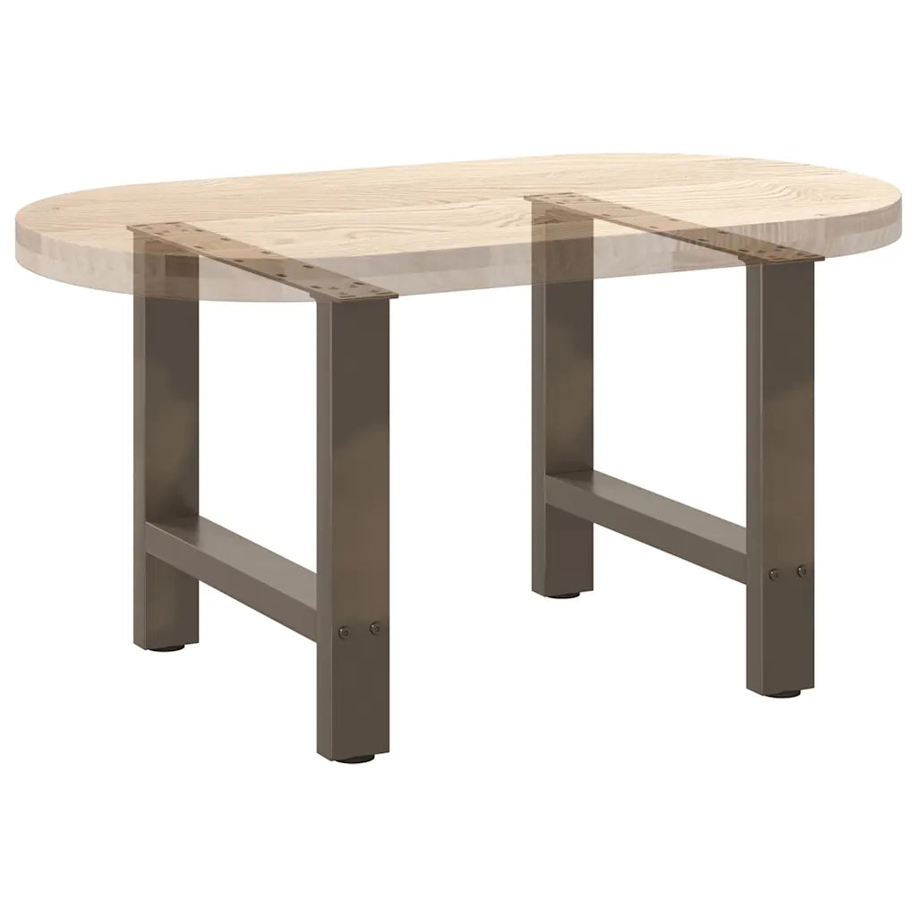 Gambe per Tavolino da Caffè in Acciaio Naturale 2 pz 60x(42-43) cm Acciaio 4013287