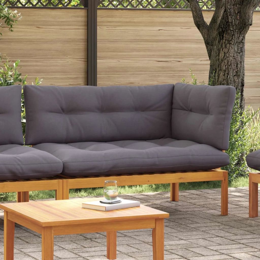 Salotto da Giardino-Divano componibile Angolare Grigio Naturale e Scuro Legno di acacia