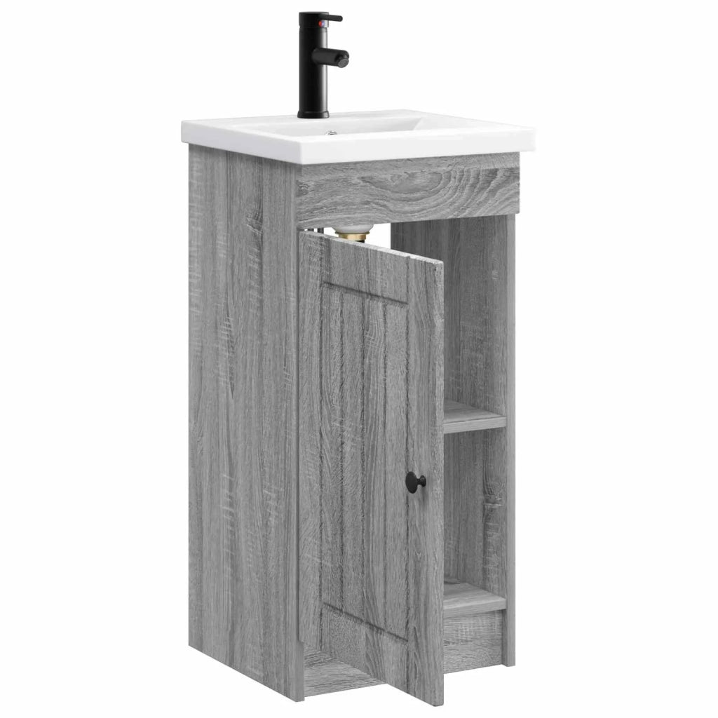 Mobile da bagno con lavabo Sonoma grigio 42 x 40 x 84,5 cm 890030