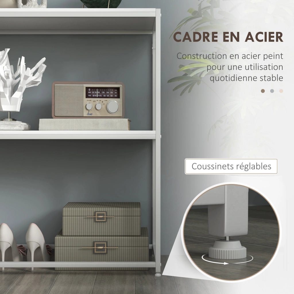 Tavolo console ¨C Zephmum ¨C Bianco metallo 100x30x87 cm
