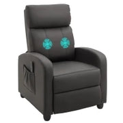 Poltrona Relax Massaggiante con Telecomando e 8 Programmi, Reclinazione e Poggiapiedi, 68x88x98cm, Marrone
