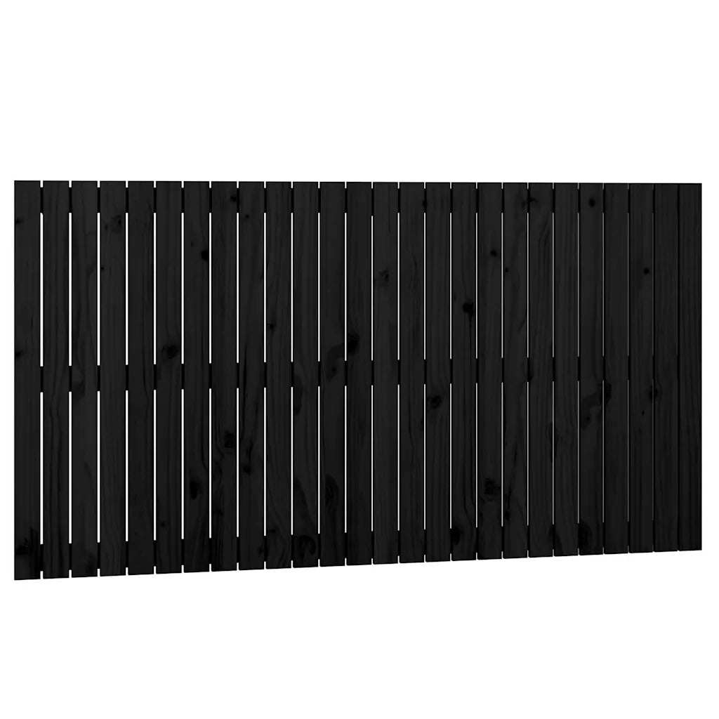 Testiera | Testata da Parete Nera 166x3x90 cm in Legno Massello di Pino
