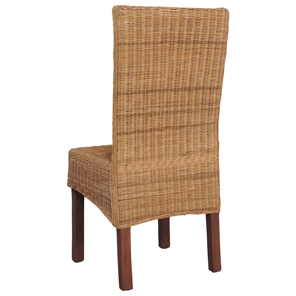 Sedie da Pranzo 2 pz Marroni in Rattan Naturale 243236