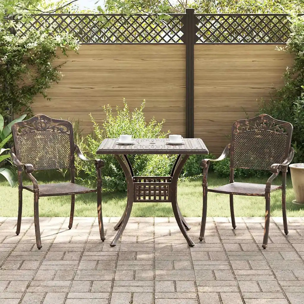 Set di Tavolo da Giardino 3 pcs Bronzo Alluminio pressofuso 3334740